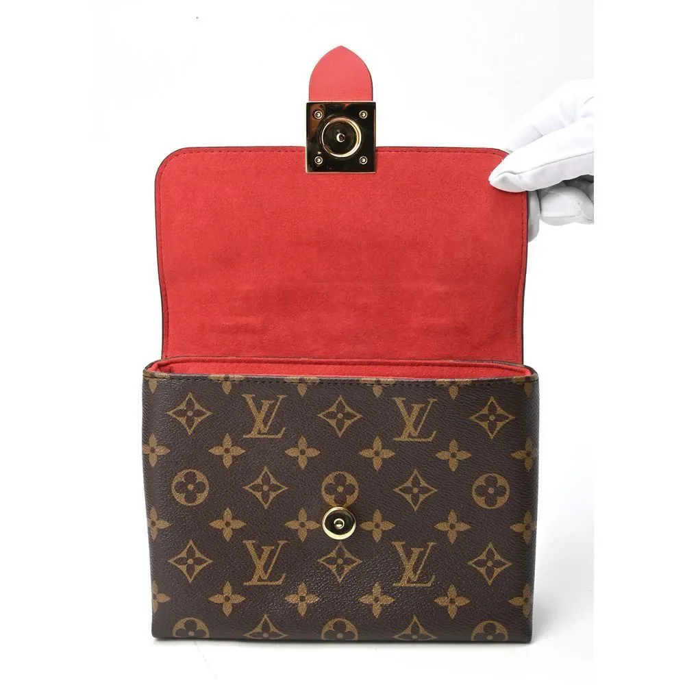 Louis Vuitton Monogram Locky BB Canvas calf Leather Shoulder Bag Red